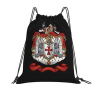 Bandera Con El Escudo De Armas De Los Caballeros Templarios Mujer Hombre Bolsa De Deporte Impermeable Mochilas Deportiva Ajustable Mochila Con Cordón Para Acampada Natación Yoga