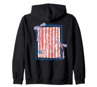 Bandera con Lazo de Sweet Land of Liberty Patriotic Coquette, EE. UU. Sudadera con Capucha