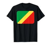 Bandera Congo Brazzaville Camiseta gráfica económica, Hombre, Negro, S