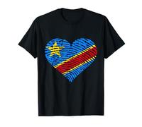 Bandera Congoleña Corazón República Democrática Del Congo RDC Congo Camiseta