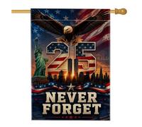 Bandera conmemorativa del 9/11, homenaje patriótico, águila calva, 71 x 101 | Diseño patriótico, bandera de patio, homenaje a las torres gemelas, imágenes de estatua de la libertad