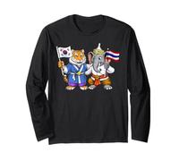 Bandera Corea del Sur Tailandia Raíces Coreano-Tailandesas Manga Larga