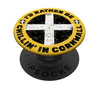 Bandera Cornualles de Cornwall Vacaciones y Orgullo Cornish PopSockets PopGrip Adhesivo