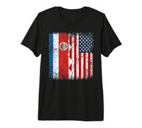 Bandera Costarricense Americana Vintage | Roots Costa Rica America Camiseta Premium