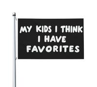 Bandera "Creo que tengo favoritos" para la habitación de mis hijos, arte de pared estético para el césped de 3x5 pies, tapiz "Creo que tengo favoritos" para el dormitorio de mis hijos.