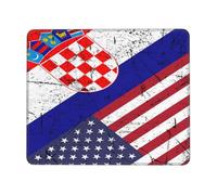 Bandera Croata Estadounidense Alfombrilla De Escritorio Lavable Mouse Pad Antideslizante Mousepad para Oficina Pc Hogar 25X30Cm