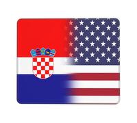 Bandera Croata-Estadounidense Alfombrilla De Ratón Base De Goma Alfombrillas De Mouse Portátil Alfombrilla para Ratón para Oficina Escritorio Pc 25X30Cm