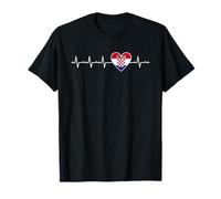 Bandera croata Heartbeat Apparel Hrvatska Heart Wear Camiseta