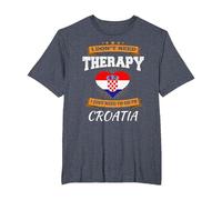 Bandera Croata I Croacia Vacaciones Regalo I Divertido Croata Camiseta, Hombre Tallas Grandes, Azul Jaspeado, 3X Alto