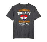 Bandera Croata I Croacia Vacaciones Regalo I Divertido Croata Camiseta, Hombre Tallas Grandes, Jaspeado Oscuro, 2X Alto