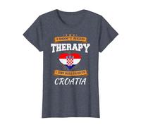 Bandera Croata I Croacia Vacaciones Regalo I Divertido Croata Camiseta, Mujer, Azul Jaspeado, 3XL