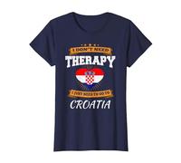 Bandera Croata I Croacia Vacaciones Regalo I Divertido Croata Camiseta, Mujer, Azul Marino, M