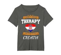 Bandera Croata I Croacia Vacaciones Regalo I Divertido Croata Camiseta, Mujer Tallas Grandes, Asfalto, 3XL Grande