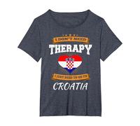 Bandera Croata I Croacia Vacaciones Regalo I Divertido Croata Camiseta, Mujer Tallas Grandes, Azul Jaspeado, 6XL Grande