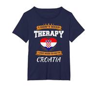 Bandera Croata I Croacia Vacaciones Regalo I Divertido Croata Camiseta, Mujer Tallas Grandes, Azul Marino, 2XL Grande