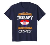 Bandera Croata I Croacia Vacaciones Regalo I Divertido Croata Camiseta, Niños, Azul Marino, 6 años