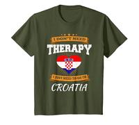 Bandera Croata I Croacia Vacaciones Regalo I Divertido Croata Camiseta, Niños, Verde Oliva, 3 años
