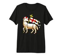 Bandera Cruzada de Cordero himnario de Soldados Cristianos hacia adelante Camiseta Premium