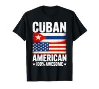Bandera Cubana Americana 100% Impresionante Cuba USA Heritage Camiseta