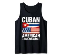 Bandera Cubana Americana 100% Impresionante Cuba USA Heritage Camiseta sin Mangas