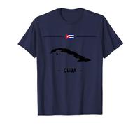 Bandera cubana con mapa y nombre del país Cuba Camiseta