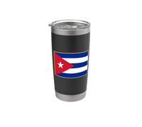 Bandera cubana de Cuba en rojo con borde amarillo Vaso térmico de acero inoxidable de doble pared
