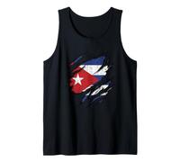 Bandera Cubana Diseño Rasgado Patriotismo Camiseta sin Mangas