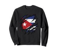Bandera Cubana Diseño Rasgado Patriotismo Sudadera