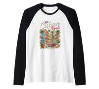 Bandera Cubana Herencia de Cuba Orgullo Latino Camiseta Manga Raglan