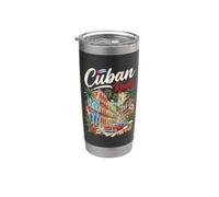Bandera Cubana Herencia de Cuba Orgullo Latino Vaso térmico de acero inoxidable de doble pared