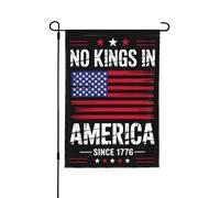Bandera de 28x40 pulgadas "No Kings In America" (No hay reyes en América) - Bandera de poliéster para exteriores - Letrero de protesta divertido - Pancarta de doble cara