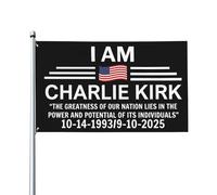 Bandera de 3x5 pies "I Am Charlie Kirk" (Soy Charlie Kirk), letrero de jardín de una sola cara, decoración para exteriores