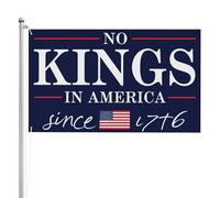 Bandera de 3x5 pies "No Kings In America" (No a los reyes en Estados Unidos) para protesta contra la democracia. Banderas de jardín para exteriores, 3 capas, doble cara. Letreros de jardín. Sin