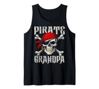 Bandera de Abuelo Pirata Jolly Roger y Huesos Cruzados de Calavera para Halloween Camiseta sin Mangas