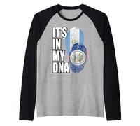 Bandera de ADN de Belice y Guatemala, Regalo de Patrimonio Camiseta Manga Raglan