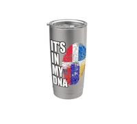 Bandera de ADN Dominicano y Venezolano Vaso térmico de acero inoxidable de doble pared