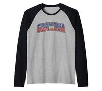 Bandera de ADN para Abuela haitiana Vintage Camiseta Manga Raglan