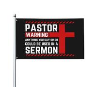 Bandera de advertencia para pastores 3x5 - Todo lo que digas o hagas podría usarse en un sermón, Jesús 2024.