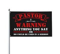 Bandera de advertencia para pastores: todo lo que digas o hagas podría usarse en un sermón, Jesús 2024, jardín exterior de 3x5.