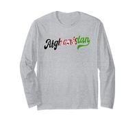 Bandera de Afganistán Tipografía Amor Nación Afgana Manga Larga