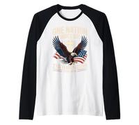 Bandera de águila One Nation Under God 250 Years Blessed 1776-2026 Camiseta Manga Raglan