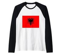 Bandera de Albania Camiseta Manga Raglan