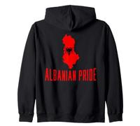 Bandera de Albania Patriótica Hombres Mujeres Niños Orgullo Albanés Sudadera con Capucha