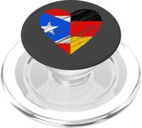 Bandera de Alemania de Puerto Rico con diseño de corazón Vintage PopSockets PopGrip para MagSafe