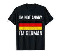 Bandera de Alemania divertida con texto en inglés "I'm Not Angry I'm German Camiseta