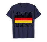 Bandera de Alemania divertida con texto en inglés "I'm Not Angry I'm German Camiseta