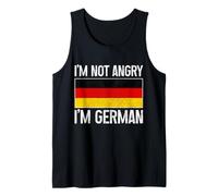 Bandera de Alemania divertida con texto en inglés "I'm Not Angry I'm German Camiseta sin Mangas