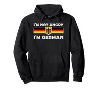 Bandera de Alemania divertida con texto en inglés "I'm Not Angry I'm German" Sudadera con Capucha