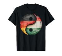 Bandera de Alemania Hungría Yin Yang Harmony Design Camiseta