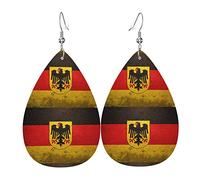 Bandera De Alemania Mujer Pendientes Piel Sintética Aretes Colgantes Pendientes